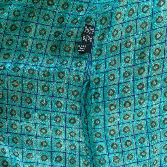 Stefano Ricci Green Silk Patterned Robe - Picture 6 of 7